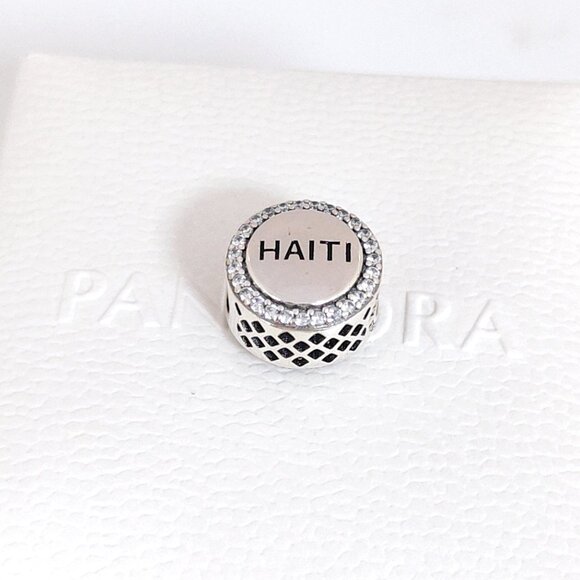 Pandora Haiti Flag Exclusive Bead Charm S925 Silver with box - Picture 2 of 7